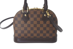 LOUIS VUITTON ルイヴィトン ダミエ エベヌ アルマBB 2WAY ハンドバッグ N41221 ブラウン ショルダー PVC ゴールド金具 美品 中古 4c068897