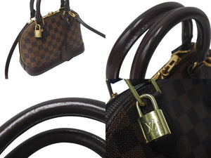 LOUIS VUITTON ルイヴィトン ダミエ エベヌ アルマBB 2WAY ハンドバッグ N41221 ブラウン ショルダー PVC ゴールド金具 美品 中古 4c068897