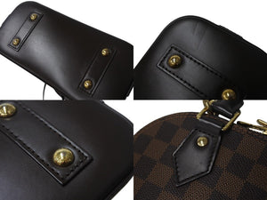 LOUIS VUITTON ルイヴィトン ダミエ エベヌ アルマBB 2WAY ハンドバッグ N41221 ブラウン ショルダー PVC ゴールド金具 美品 中古 4c068897