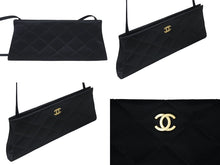 Load image into Gallery viewer, 極美品 CHANEL シャネル マトラッセ サテン ショルダーバッグ 6番台 ブラック ココマーク ロゴ 鞄 ゴールド金具 中古 4c068921