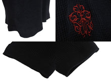 画像をギャラリービューアに読み込む, CHROME HEARTS クロムハーツ 長袖サーマルＴシャツ サイズXS 90年代 ダガー FUCK YOU 刺繍 ネイビー レッド コットン 美品 中古 4c068935