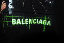 Load image into Gallery viewer, BALENCIAGA バレンシアガ スピードハンターズ プリント556095 プルオーバーパーカー コットン ブラック グリーン XS 美品 中古 4c068940