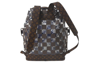 新品未使用 LOUIS VUITTON ルイヴィトン クリストファー MM リュック バックパック M20865 モノグラムチェス 22AW ブラウン クリア 中古 4c068950