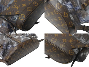 新品未使用 LOUIS VUITTON ルイヴィトン クリストファー MM リュック バックパック M20865 モノグラムチェス 22AW ブラウン クリア 中古 4c068950