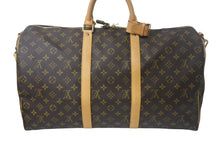画像をギャラリービューアに読み込む, LOUIS VUITTON ルイヴィトン キーポル バンドリエール50 ボストンバッグ M41416 モノグラム PVC レザー ブラウン 美品 中古 4c068962