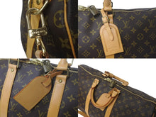 画像をギャラリービューアに読み込む, LOUIS VUITTON ルイヴィトン キーポル バンドリエール50 ボストンバッグ M41416 モノグラム PVC レザー ブラウン 美品 中古 4c068962