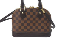 画像をギャラリービューアに読み込む, 極美品 LOUIS VUITTON ルイヴィトン アルマBB 2WAY ハンドバッグ N41221 ダミエ エベヌ ブラウン ショルダー PVC レザー 中古 4c068965