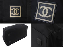 画像をギャラリービューアに読み込む, CHANEL シャネル ボストンバッグ 旅行バッグ A19976 スポーツライン ココマーク 7番台 2002年 ナイロン ブラック 美品 中古 4c068969