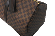 画像をギャラリービューアに読み込む, 極美品 LOUIS VUITTON ルイ ヴィトン キーポル50 ボストンバッグ N41427 ダミエキャンバス ブラウン ゴールド金具 中古 4c068971