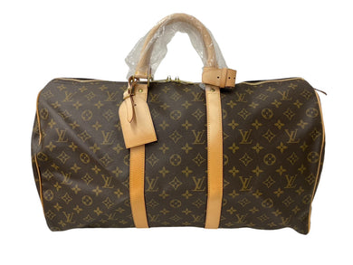 極美品 LOUIS VUITTON ルイ ヴィトン モノグラム キーポル50 ボストンバッグ M41426 PVC ブラウン 中古 4c068984