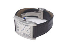 Load image into Gallery viewer, 極美品 CARTIER カルティエ 自動巻き 時計 タンクMC W5330003 3589209278SX AT SS 革ベルト シルバー文字盤 ブラック 中古 4c068992