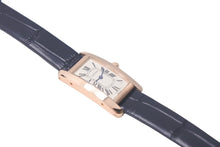 画像をギャラリービューアに読み込む, 極美品 CARTIER カルティエ クオーツ 時計 タンク アメリカン W2607456 QZ PG 革ベルト ピンクゴールド シルバー文字盤 ブラック 中古 4c068993