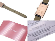 画像をギャラリービューアに読み込む, 極美品 CARTIER カルティエ クオーツ 時計 タンク アメリカン W2607456 QZ PG 革ベルト ピンクゴールド シルバー文字盤 ブラック 中古 4c068993