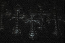 画像をギャラリービューアに読み込む, CHROME HEARTS クロムハーツ マフラー ストール CHクロスパッチ レザー シルバー925 ブラック 美品 中古 4c068996