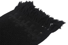 画像をギャラリービューアに読み込む, CHROME HEARTS クロムハーツ マフラー ストール CHクロスパッチ レザー シルバー925 ブラック 美品 中古 4c068996