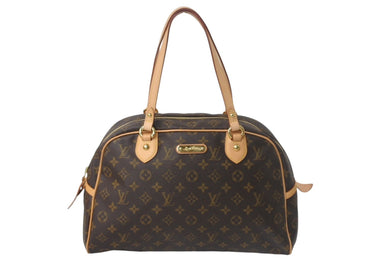 極美品 LOUIS VUITTON ルイヴィトン モントルグイユGM ハンドバッグ M95566 ブラウン PVC レザー ゴールド金具 中古 4c068999