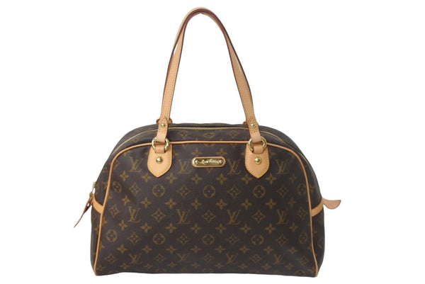 Very good condition LOUIS VUITTON Montorgueil GM handbag M95566 brown PVC leather gold hardware used 4c068999