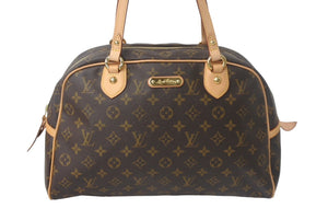 Very good condition LOUIS VUITTON Montorgueil GM handbag M95566 brown PVC leather gold hardware used 4c068999