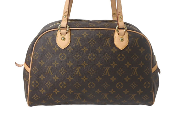 Very good condition LOUIS VUITTON Montorgueil GM handbag M95566 brown PVC leather gold hardware used 4c068999