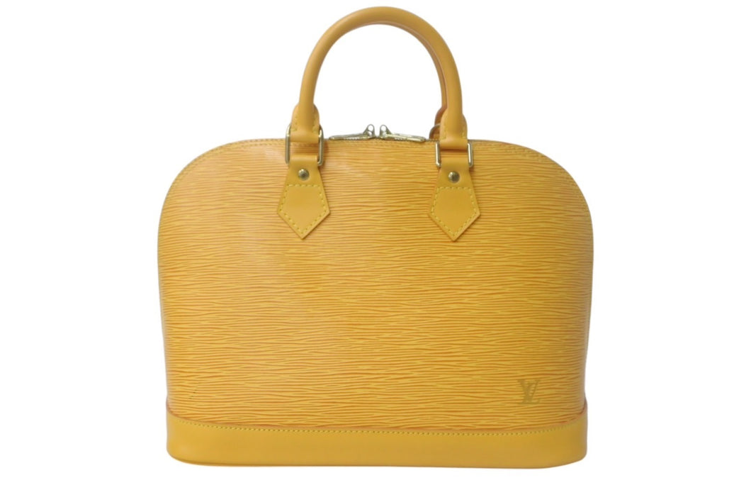 LouisVuitton ルイヴィトン アルマ ハンドバッグ M52419 エピレザー タッシリイエロー ゴールド金具 美品 中古 4c069001