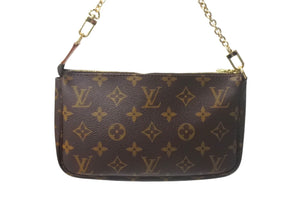 LouisVuitton ルイヴィトン アクセサリポーチ ショルダーバッグ フランス製 PVC ヌメ革 ブラウン ゴールド金具 美品 中古 4c069006