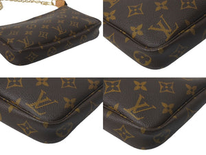 LouisVuitton ルイヴィトン アクセサリポーチ ショルダーバッグ フランス製 PVC ヌメ革 ブラウン ゴールド金具 美品 中古 4c069006