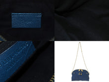 Load image into Gallery viewer, Yves Saint Laurent イブサンローラン ミニミューズ 2WAYチェーンショルダーバッグ レザー ブルー ゴールド金具 美品 中古 4c069008