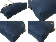 画像をギャラリービューアに読み込む, Yves Saint Laurent イブサンローラン ミニミューズ 2WAYチェーンショルダーバッグ レザー ブルー ゴールド金具 美品 中古 4c069008