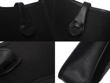Load image into Gallery viewer, HERMES エルメス エヴリン1PM ショルダーバッグ ブラック トワルアッシュ ヴォースイフト ☐H刻印 シルバー金具 美品 中古 4c069015