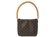 画像をギャラリービューアに読み込む, LOUIS VUITTON ルイヴィトン ルーピングMM ハンドバッグ M51146 モノグラム ゴールド金具 ブラウン 美品 中古 4c069020