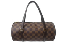 画像をギャラリービューアに読み込む, LOUIS VUITTON ルイヴィトン パピヨンPM 26 ハンドバック ダミエ N51304 筒型 ドラム型 エベヌ ブラウン 美品 中古 4c069026