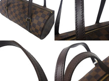 画像をギャラリービューアに読み込む, LOUIS VUITTON ルイヴィトン パピヨンPM 26 ハンドバック ダミエ N51304 筒型 ドラム型 エベヌ ブラウン 美品 中古 4c069026