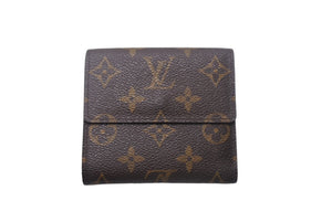 LOUIS VUITTON ルイヴィトン モノグラム ポルトモネ ビエ カルトクレディ 二つ折り財布 M61652 ブラウン ゴールド金具 美品 中古 4c069027