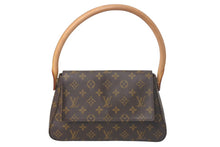 画像をギャラリービューアに読み込む, LOUIS VUITTON ルイ ヴィトン モノグラム ミニルーピング ショルダーバッグ M51147 PVC レザー ブラウン 美品 中古 4c069034