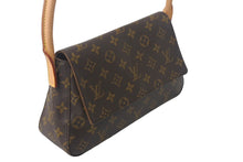 画像をギャラリービューアに読み込む, LOUIS VUITTON ルイ ヴィトン モノグラム ミニルーピング ショルダーバッグ M51147 PVC レザー ブラウン 美品 中古 4c069034