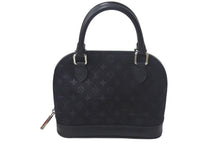 画像をギャラリービューアに読み込む, 極美品 LouisVuitton ルイヴィトン リトルアルマ ミニハンドバッグ M92146 フランス製 モノグラムサテン ブラック シルバー 中古 4c069035