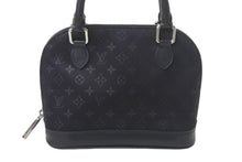 画像をギャラリービューアに読み込む, 極美品 LouisVuitton ルイヴィトン リトルアルマ ミニハンドバッグ M92146 フランス製 モノグラムサテン ブラック シルバー 中古 4c069035