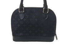 画像をギャラリービューアに読み込む, 極美品 LouisVuitton ルイヴィトン リトルアルマ ミニハンドバッグ M92146 フランス製 モノグラムサテン ブラック シルバー 中古 4c069035