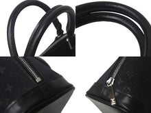 画像をギャラリービューアに読み込む, 極美品 LouisVuitton ルイヴィトン リトルアルマ ミニハンドバッグ M92146 フランス製 モノグラムサテン ブラック シルバー 中古 4c069035