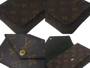 極美品 LOUIS VUITTON ルイ ヴィトン ミュルティポシェットフェリシー ショルダーバッグ M80091 ブラウン グリーン 中古 4c069037