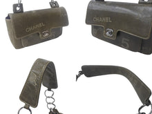 画像をギャラリービューアに読み込む, CHANEL シャネル チェーンショルダーバッグ アイコンモチーフ クルーズライン 8番台 2003年 カーキ シルバー 美品 中古 4c069038