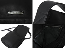 画像をギャラリービューアに読み込む, CHROME HEARTS クロムハーツ クロスパッチ レザーメールバッグ ショルダーバッグ レザーパッチ ブラック シルバ−925 美品 中古 4c069088