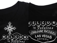 画像をギャラリービューアに読み込む, CHROME HEARTS クロムハーツ ラスベガス限定 プリント 半袖Ｔシャツ ブラック ロゴ CH コットン サイズL 美品 中古 4c069090
