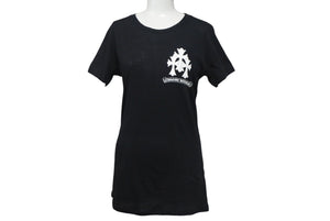 CHROME HEARTS クロムハーツ セメタリ― クロス プリント 半袖Ｔシャツ ブラック コットン サイズL 美品 中古 4c069091