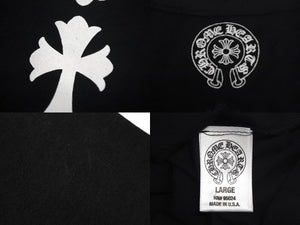 CHROME HEARTS クロムハーツ セメタリ― クロス プリント 半袖Ｔシャツ ブラック コットン サイズL 美品 中古 4c069091