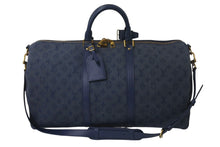 Load image into Gallery viewer, LOUIS VUITTON ルイヴィトン キーポル バンドリエール50 ボストンバッグ M44645 モノグラムデニム レザー ネイビー 美品 中古 4c069106