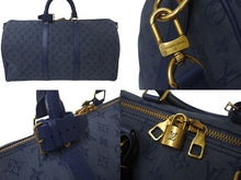 Load image into Gallery viewer, LOUIS VUITTON ルイヴィトン キーポル バンドリエール50 ボストンバッグ M44645 モノグラムデニム レザー ネイビー 美品 中古 4c069106