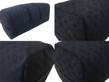 画像をギャラリービューアに読み込む, LOUIS VUITTON ルイヴィトン キーポル バンドリエール50 ボストンバッグ M44645 モノグラムデニム レザー ネイビー 美品 中古 4c069106