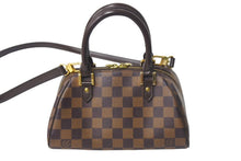 画像をギャラリービューアに読み込む, LOUIS VUITTON ルイヴィトン リベラミニ ハンドバッグ N41436 ダミエキャンバス レザー ブラウン 廃盤 ゴールド金具 美品 中古 4c069110