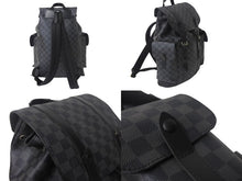 画像をギャラリービューアに読み込む, LOUIS VUITTON ルイヴィトン リュック デイパック クリストファー MM ダミエグラフィット N41379 シルバー金具 美品 中古 4c069155